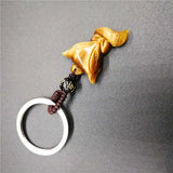 Yellow Tiger Eye Stone Small Fox Key Chain Crystal Key Chain