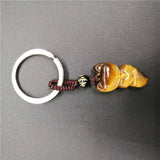 Yellow Tiger Eye Stone Fox Key Chain