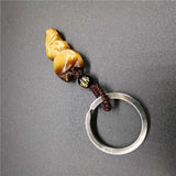 Yellow Tiger Eye Stone Fox Key Chain