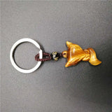 Yellow Tiger Eye Stone Small Fox Key Chain Crystal Key Chain