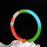 Colorful Jade Bangles Jewelry Lucky Auspicious Amulet Fine Jewelry