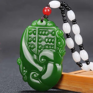 Ruyi Abacus Jade Pendant Lucky Amulet Exorcise Evil Spirits