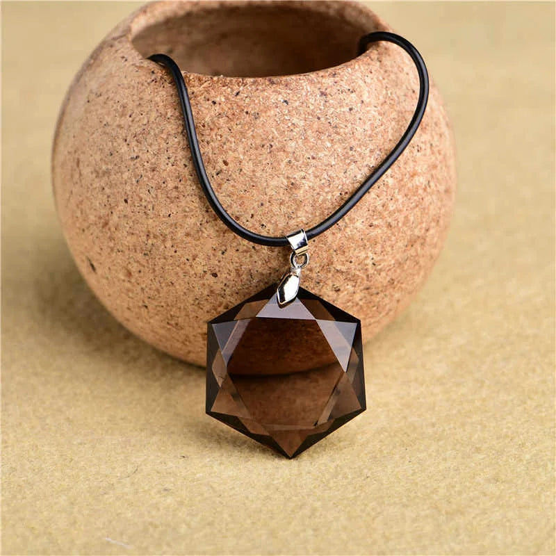 Smoky Quartz Pendant Necklace Crystal Star of Pendant Lucky Love Crystal Jewelry