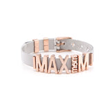 Mother Stainless Steel Charm Mesh Bracelet Set with Slide Charms