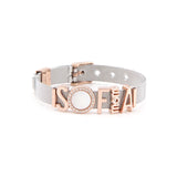 Mother Stainless Steel Charm Mesh Bracelet Set with Slide Charms