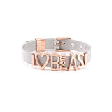 Mother Stainless Steel Charm Mesh Bracelet Set with Slide Charms