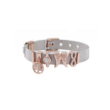 Mother Stainless Steel Charm Mesh Bracelet Set with Slide Charms