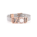 Mother Stainless Steel Charm Mesh Bracelet Set with Slide Charms