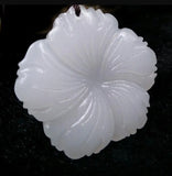XinJiang Jade Hibiscus Pendant Necklace Amulet Chain Men Women