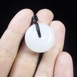 XinJiang Jade Safety Button Pendant Necklace