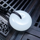 XinJiang Jade Safety Button Pendant Necklace