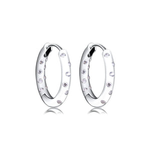 925 Sterling Silver Droplets Hoop Earrings