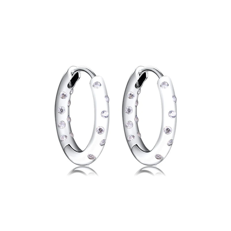 925 Sterling Silver Droplets Hoop Earrings