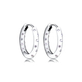 925 Sterling Silver Droplets Hoop Earrings