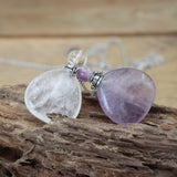 Fluorite Essential Oil Vial Pendant Necklace Crystal Healing Charm