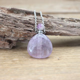 Fluorite Essential Oil Vial Pendant Necklace Crystal Healing Charm