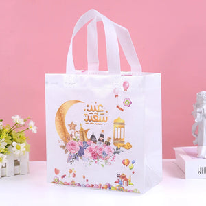 Ramadan Kareem Gift Bag Star Moon Packaging Bag for Eid Al Adha Decor 4Pcs