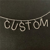 DIY Rhinestone Letter Necklace Belt For Women Girls Chain Crystal Pendant