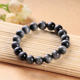Hawkeye Stone Beaded Bracelet 8-14mm Jade Jewelry
