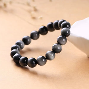 Hawkeye Stone Beaded Bracelet 8-14mm Jade Jewelry