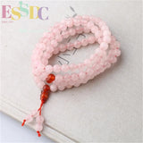 Pink Chalcedony 6mm 108 Beads Bracelet for Healing