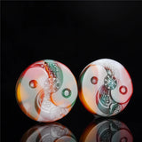 Natural Gobi Chicken Blood Stone Hand Carved Eight Diagrams Pendant