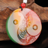 Natural Gobi Chicken Blood Stone Hand Carved Eight Diagrams Pendant