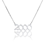 Old English Year Necklace Personalized Gold/Silver Pendant Choker