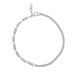 Sparkling 2mm CZ Hip Hop Tennis Bracelet & Bangle Adjustable Chain Thin Bracelet