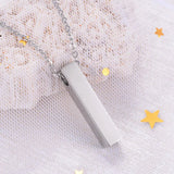 Stainless Steel Cube Urn Necklace for Ashes Holder Pendant