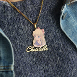 Personalized Cartoon Character Name Necklace for Kids
