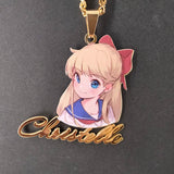 Personalized Cartoon Character Name Necklace for Kids