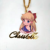 Personalized Cartoon Character Name Necklace for Kids