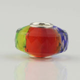 Rainbow Bead Charms 925 Sterling Silver European Bracelet Women Silver Jewelry
