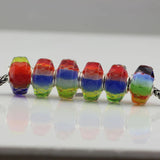 Rainbow Bead Charms 925 Sterling Silver European Bracelet Women Silver Jewelry
