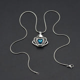 Cremation Jewelry for Ashes Crown Heart Memorial Urn Necklace with Crystals