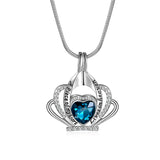 Cremation Jewelry for Ashes Crown Heart Memorial Urn Necklace with Crystals