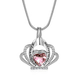 Cremation Jewelry for Ashes Crown Heart Memorial Urn Necklace with Crystals