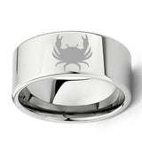11mm Tungsten Carbide Cancer Zodiac Horoscope Flat Ring Size 7-13
