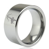 11mm Tungsten Carbide Mens Thumb Ring with Sagittarius Zodiac