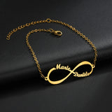 Personalized Family Name Stainless Steel Infinity Bracelet