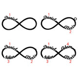 Personalized Family Name Stainless Steel Infinity Bracelet