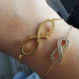 Personalized Family Name Stainless Steel Infinity Bracelet
