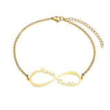 Personalized Family Name Stainless Steel Infinity Bracelet