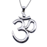 Om Yoga Symbol Pendant Necklace Long Chain Jewelry