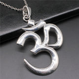 Om Yoga Symbol Pendant Necklace Long Chain Jewelry