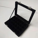 24 Slots Jewelry Storage Box Transparent Lid Organizer