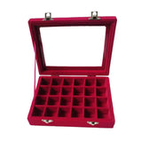 24 Slots Jewelry Storage Box Transparent Lid Organizer