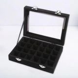 24 Slots Jewelry Storage Box Transparent Lid Organizer
