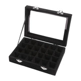 24 Slots Jewelry Storage Box Transparent Lid Organizer